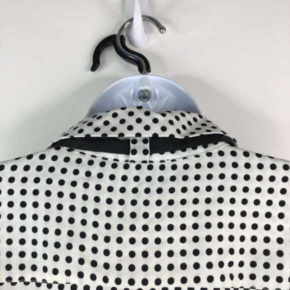 Karl Lagerfeld Polka Dot Blouse Neck Tie Top Size S - Picture 9 of 14